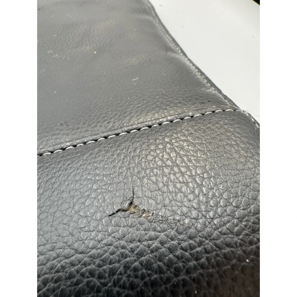 Samsonite Black Faux Leather 3 Ring Binder Portfolio Briefcase with Calculator